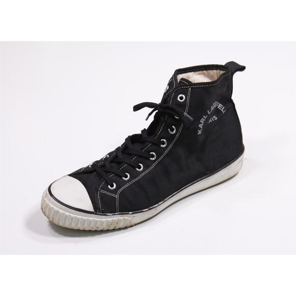 Karl Lagerfeld Other - Karl Lagerfeld Mens Black White High Top Sneakers Eu 44 - US 11